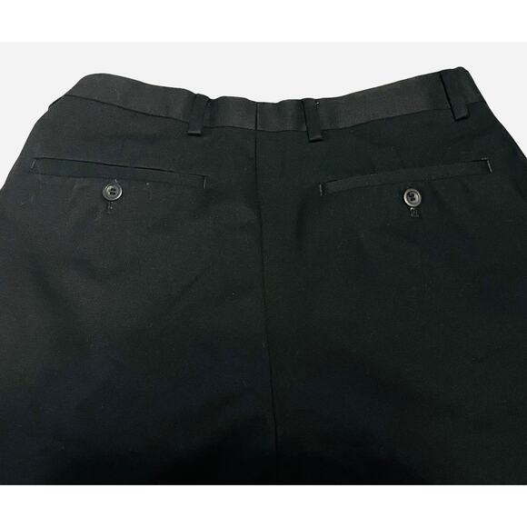 LOUIS RAPHAEL TAILORED FLAT FRONT HIGH-RISE DRESS PANTS, MENS, 30X32, BLACK - Picture 5 of 12